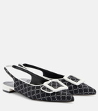 Manolo Blahnik Maylura raffia-effect slingback flats