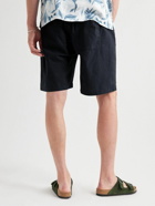 Frescobol Carioca - Sergio Straight-Leg Stretch-Linen and Cotton-Blend Drawstring Shorts - Black