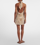 ViX Paula Hermanny Aster printed halterneck minidress