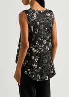 High Cue Printed Satin top Black 48 (UK16 / XL)