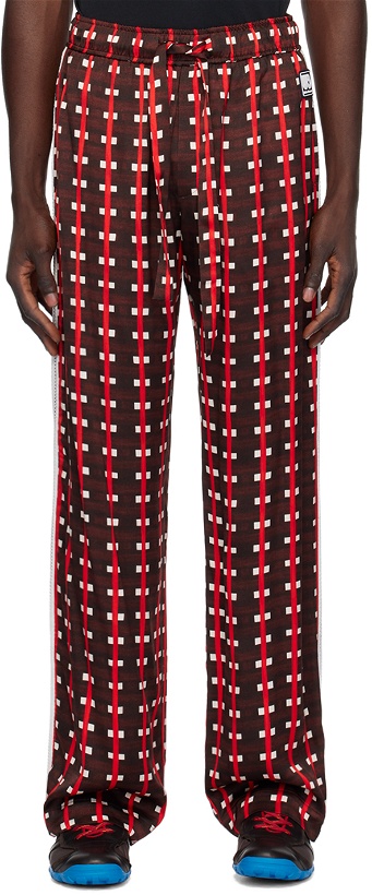 Photo: Wales Bonner Brown & Red Lubaina Himid Edition Snare Trousers