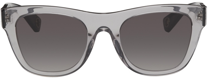 Photo: Valentino Garavani Grey & Black 'VLTN' Squared Sunglasses