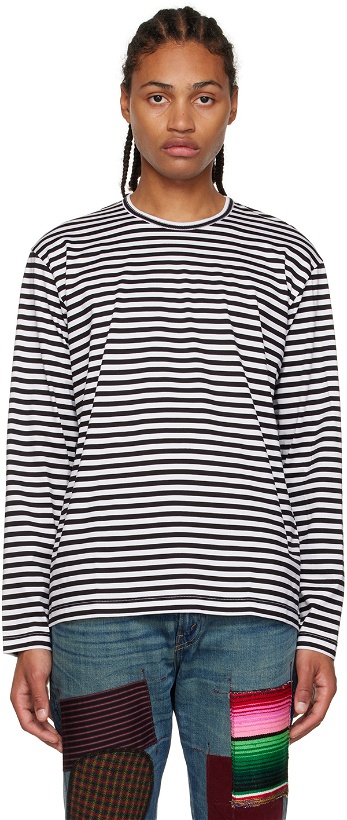 Photo: Junya Watanabe Black & White Comme des Garçons Edition Striped Long-Sleeve T-Shirt