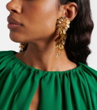 Oscar de la Renta Bouquet embellished drop clip-on earrings