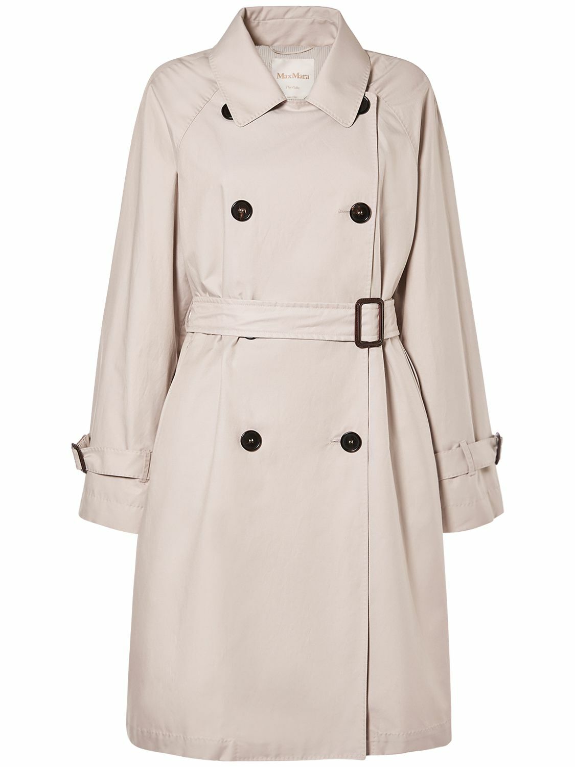 MAX MARA - Titrench Cotton Twill Midi Trench Coat Max Mara