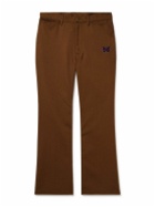 Needles - Slim-Fit Bootcut Logo-Embroidered Twill Trousers - Brown