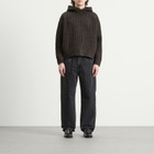MKI Men's Chunky Rib Knit Hoodie in Charcoal Melange