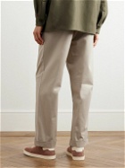 Ghiaia Cashmere - Marinaio Straight-Leg Pleated Cotton-Twill Chinos - Gray