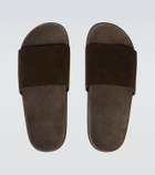 The Row Hugh suede slides