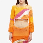 House Of Sunny Women's Pompelmo Sunset Knitted Cropped Top in Multi