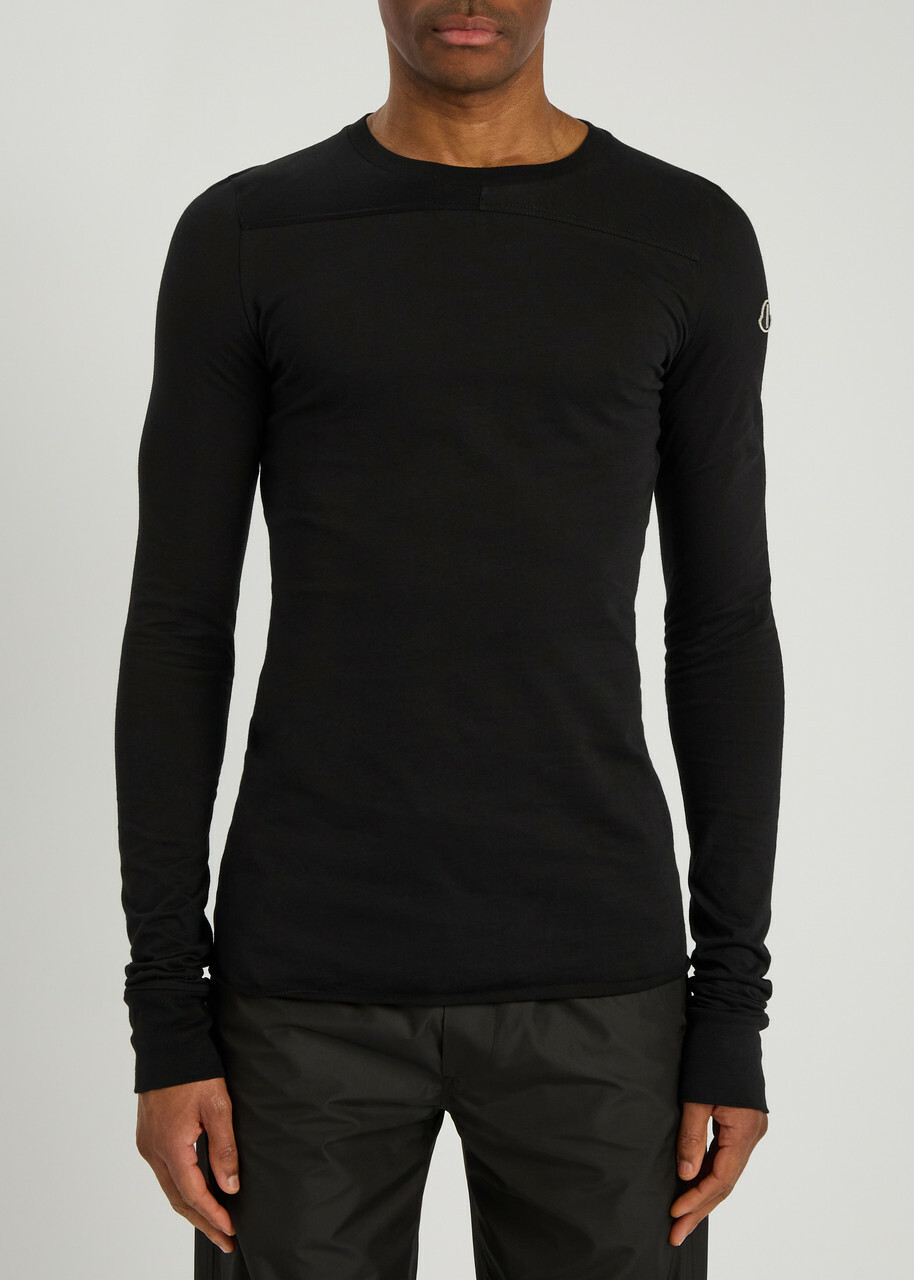 Rick Owens X Moncler Girder Logo-appliquéd Cotton T-shirt Black