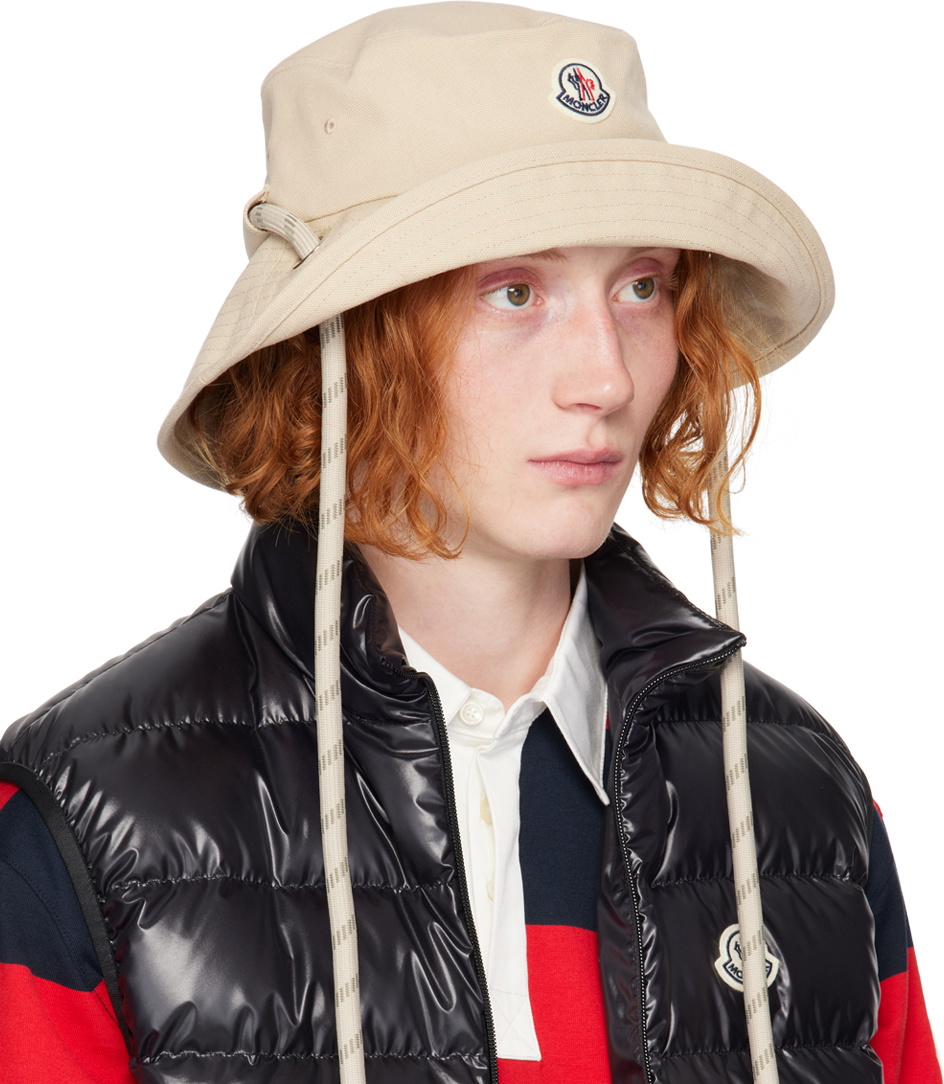 Moncler sunhat logo hat with tie MONCLER GENIUS 7 Moncler FRGMT Hiroshi Fujiwara Logo  main image 4