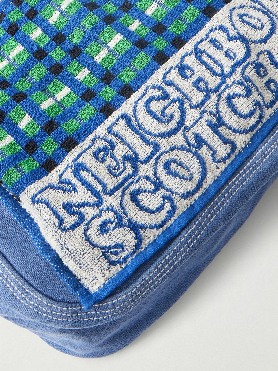 Neighborhood - Newspaper Mod Appliquéd Terry-Trimmed Cotton-Canvas Tote Bag