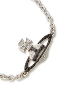 Vivienne Westwood Mayfair Bas Relief orb Rhodium-plated Bracelet - Black - One Size