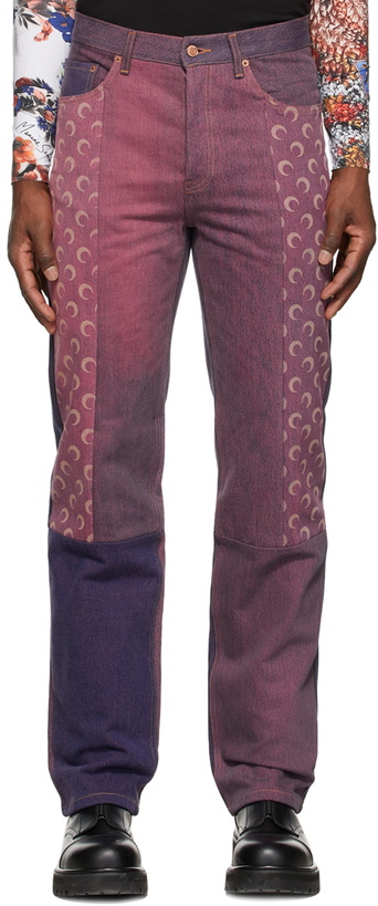 Photo: Marine Serre Pink Regen Patchwork Jeans