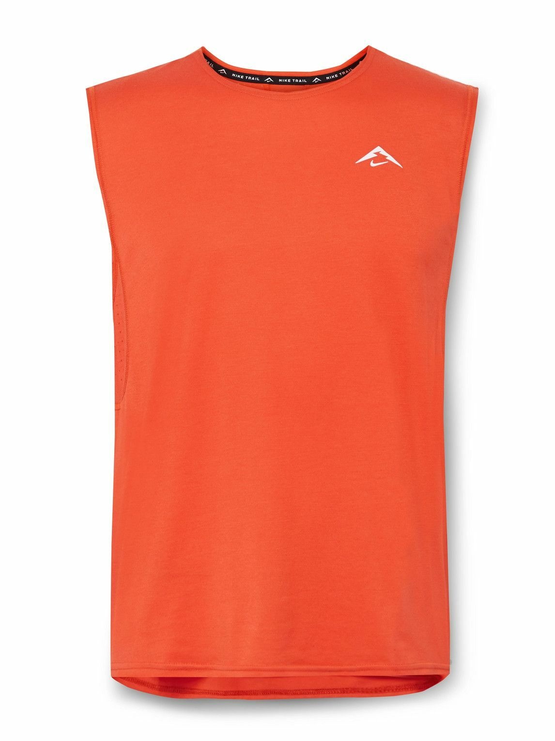 Photo: Nike Running - Solar Chase Logo-Print Mesh-Panelled Dri-FIT Tank Top - Red