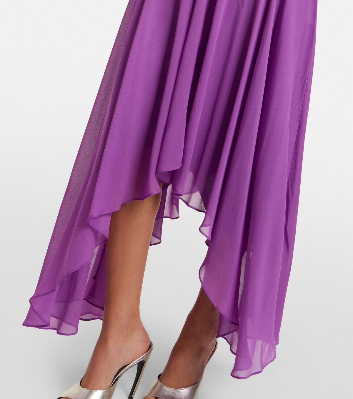 De La Vali Mystica asymmetric georgette midi dress