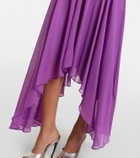 De La Vali Mystica asymmetric georgette midi dress