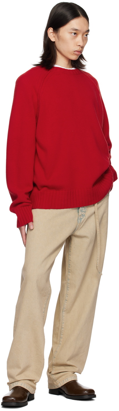 Róhe Red Raglan Sleeves Sweater
