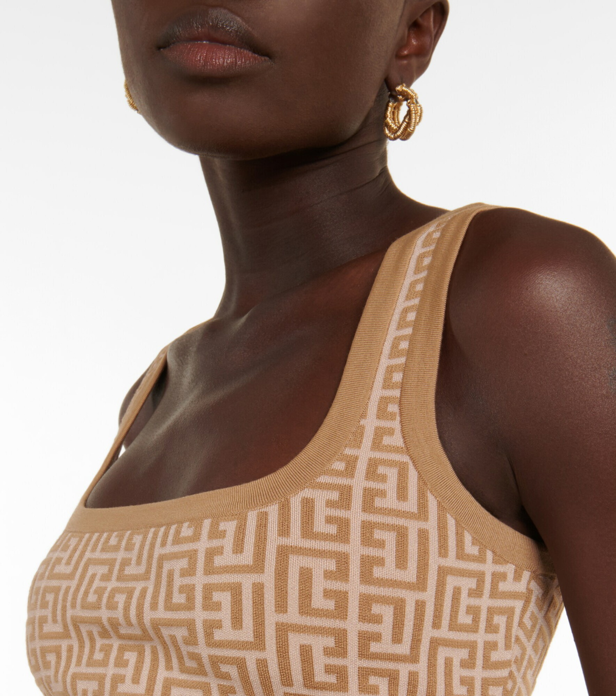 Balmain - Monogram jacquard crop top Balmain