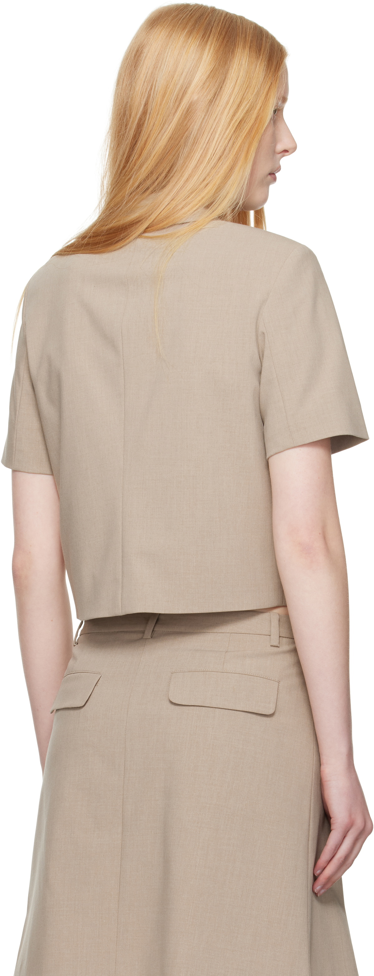 Sandy Liang Taupe Beverly Jacket