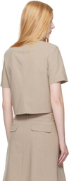 Sandy Liang Taupe Beverly Jacket