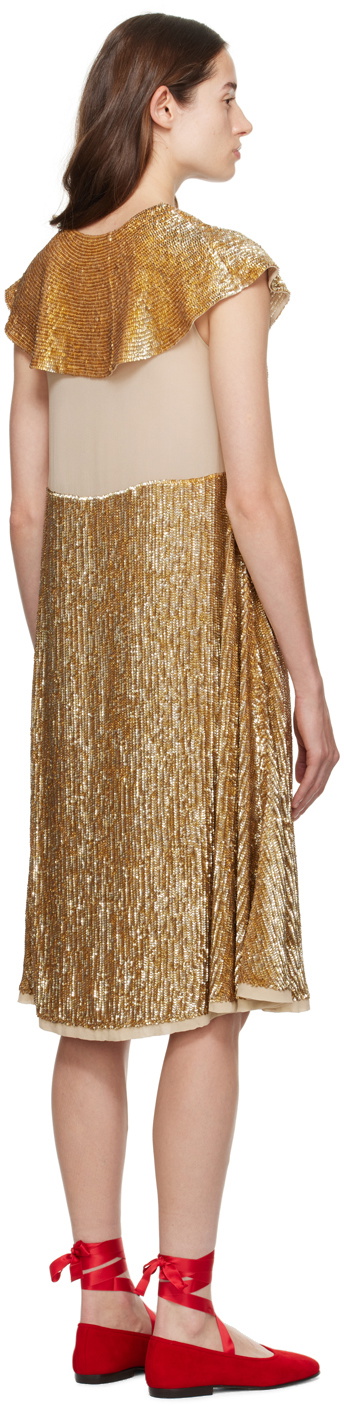 Bode Gold Bellvue Midi Dress