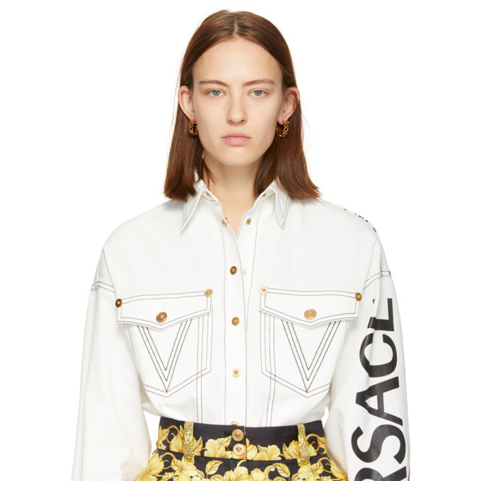 Versace Gold Vintage Logo Small Hoop Earrings Versace