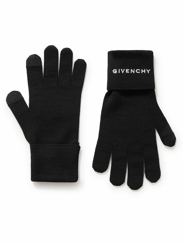 Photo: Givenchy - 4G Logo-Embroidered Wool Gloves