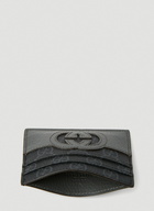 Gucci - Logo Cut Out Card Holder in Dark Grey