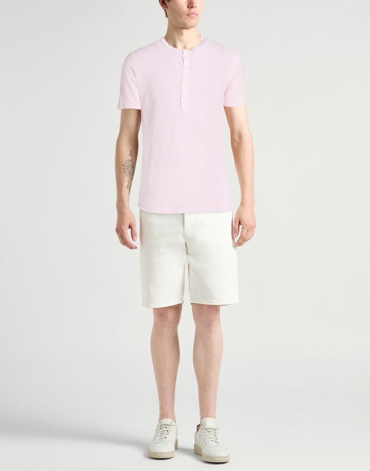 120% Lino Mens T-shirt Light in Pink