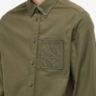 Loewe Men's Anagram Pocket Shirt in Khaki Green