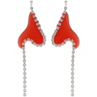 Vanessa Schindler Red Strass Chain Earrings