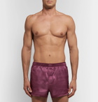 Derek Rose - Brindisi Printed Silk-Satin Boxer Shorts - Men - Burgundy