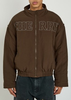 Cherry Los Angeles Pit Crew Logo-embroidered Padded Nylon Jacket Brown