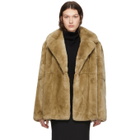 Yves Salomon Tan Rex Rabbit Fur Jacket