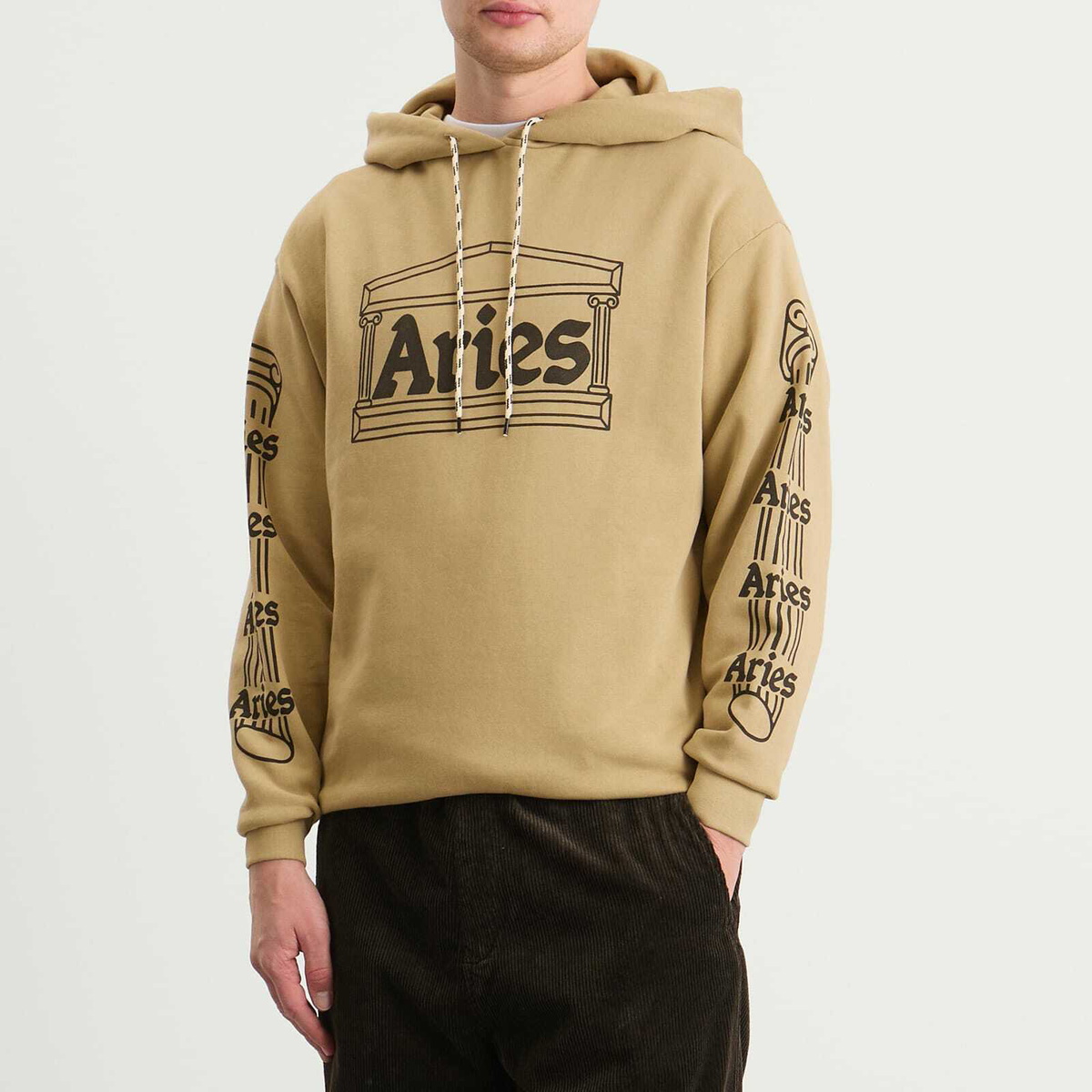 Aries Men's Temple Hoodie in Khaki