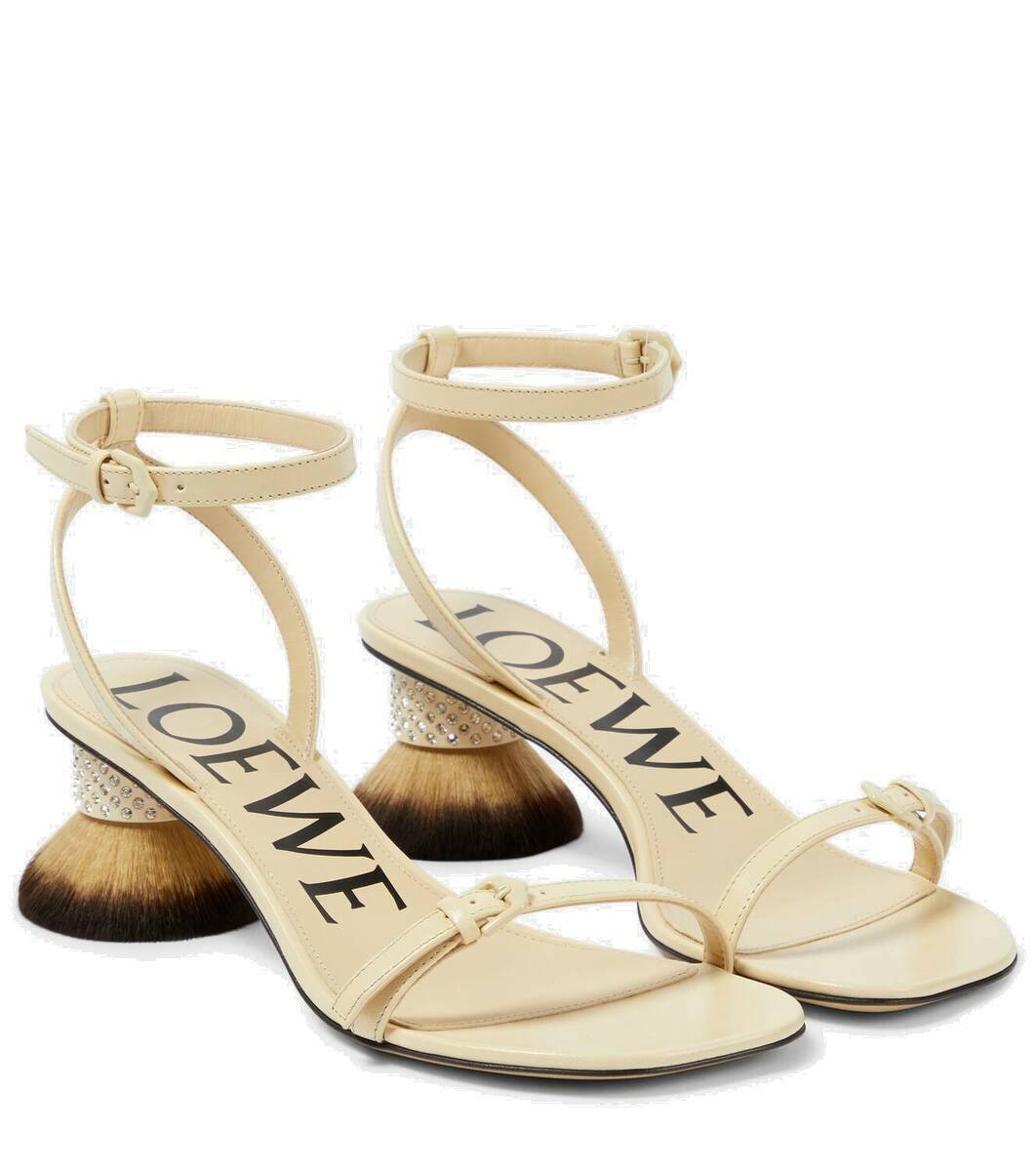 LOEWE☆Petal Brush patent-leather sandals サンダル【UK発】 Lime green Petal Brush patent-leather sandals | LOEWE | NET