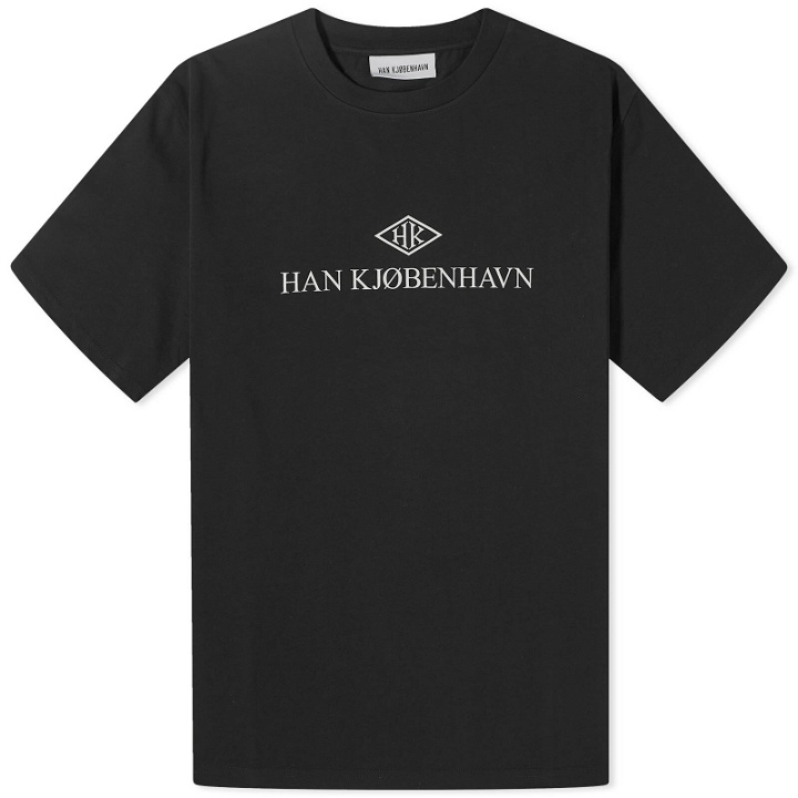 Photo: Han Kjobenhavn Men's HK Logo Boxy T-Shirt in Black