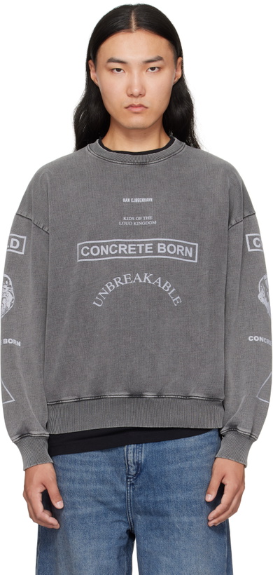 Photo: Han Kjobenhavn Gray Graphic Printed Crewneck Sweatshirt