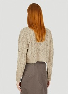 Cable Knit Cardigan Set in Beige