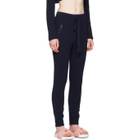 Baja East Navy Cashmere Ribbed Lounge Pants