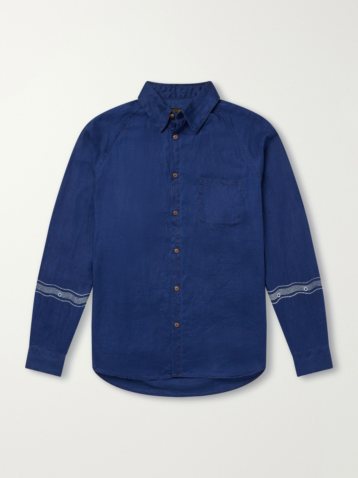 KAPITAL - Printed Linen Shirt - Blue