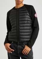 Canada Goose Women's Small Black Hybridge Wool and Shell Jacket Features Knitted Merino Wool
