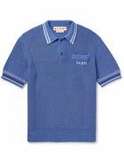 Marni - Logo-Embroidered Striped Cotton Polo Shirt - Blue