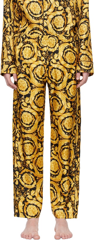 Photo: Versace Underwear Black & Yellow Barocco Lounge Pants