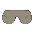 Rick Owens Black and Gold Shield Sunglasses