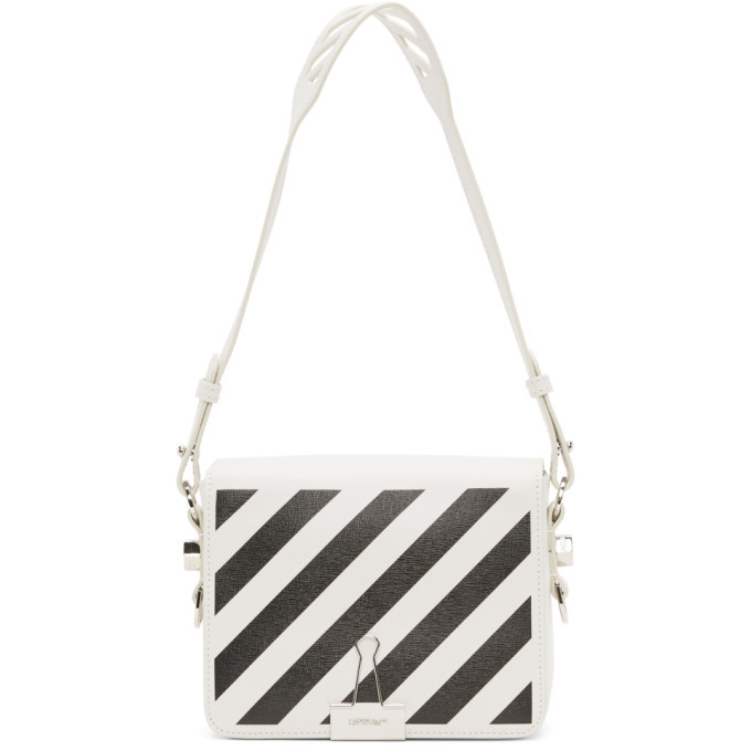 Off White Black and White Diag Baby Flap Bag Off White