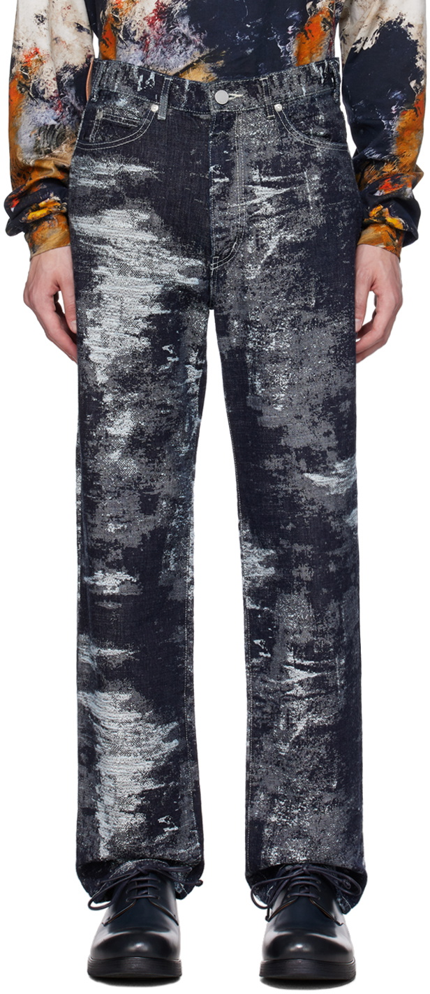 TAAKK Navy Jacquard Jeans TAAKK