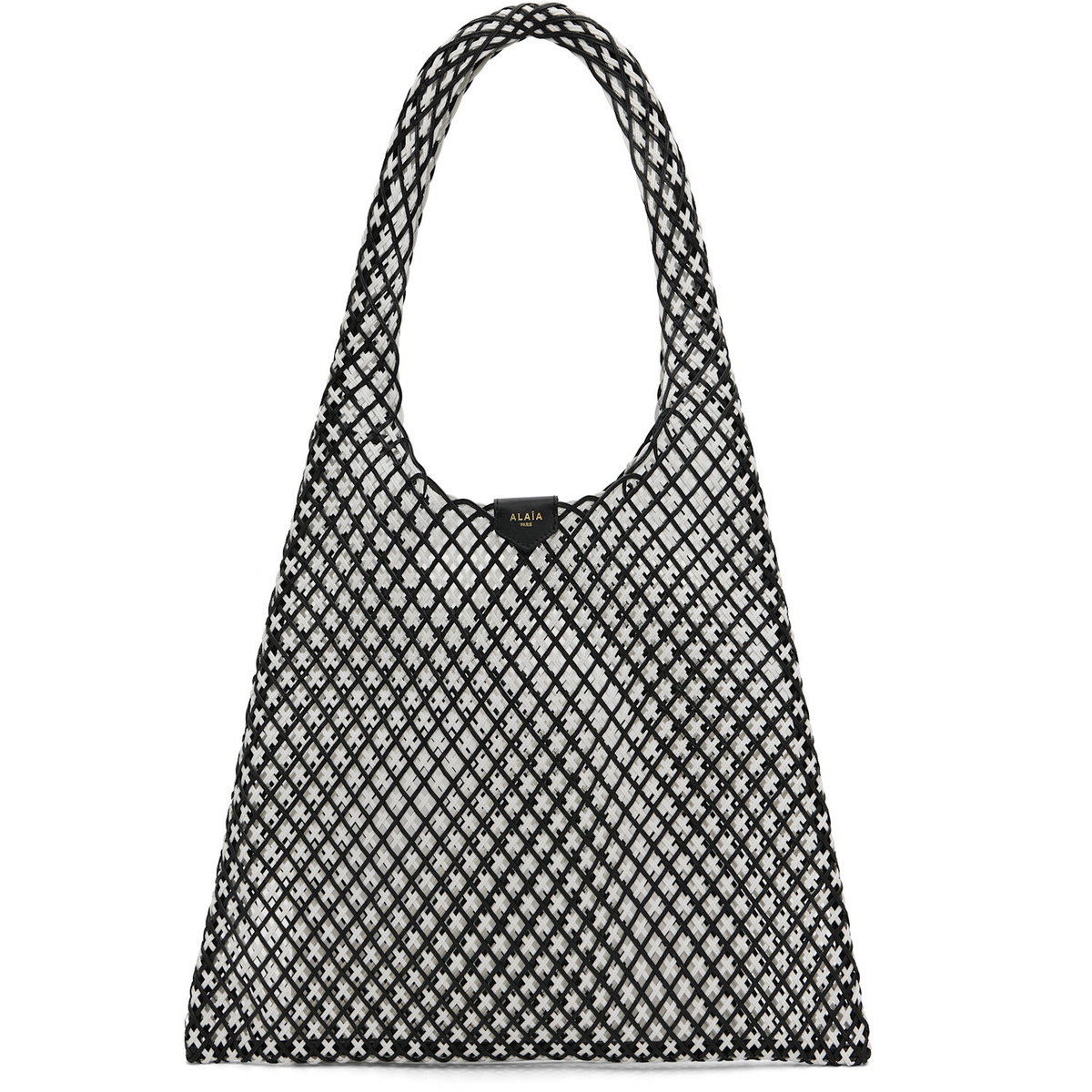 ALAÏA Black & White One Piece Leather Net Tote